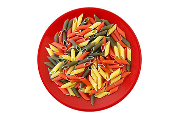 Image showing tricolor penne pasta