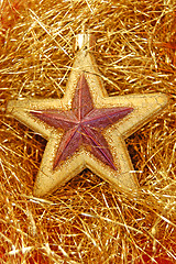 Image showing Christmas golden star decoration