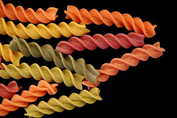 Image showing fusilli twirls pasta background