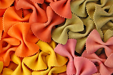 Image showing colored farfalle pasta background