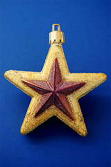 Image showing Christmas tree golden star decoration