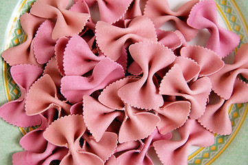 Image showing farfalle pasta plate