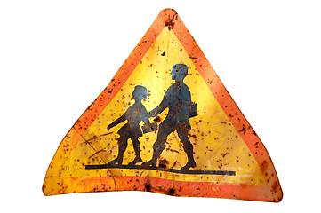 Image showing rusty school sign
