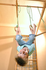 Image showing child playing and exersicing at home