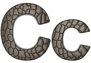 Image showing Alligator skin font C lowercase and capital letters