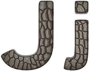 Image showing Alligator skin font J lowercase and capital letters