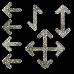 Image showing Granite textured arrows set isolated 