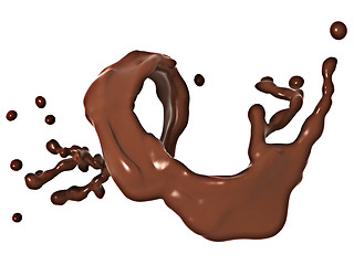 Image showing Splash Liquid chocolate isolated over white