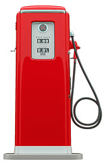 Image showing Retro red fuel pump isolated