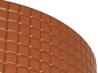 Image showing Large curved chocolate bar