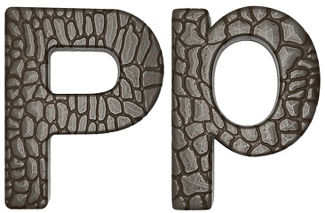 Image showing Alligator skin font P lowercase and capital letters