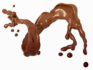 Image showing Liquid chocolate splash isolated over white