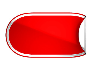 Image showing  Red rounded bent sticker or label 