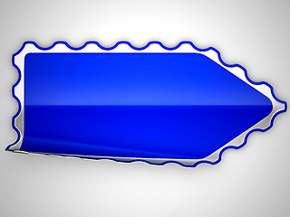 Image showing Blue jagged bent sticker or label 