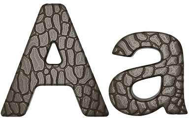 Image showing Alligator skin font A lowercase and capital letters