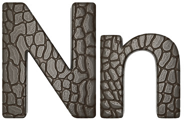 Image showing Alligator skin font N lowercase and capital letters