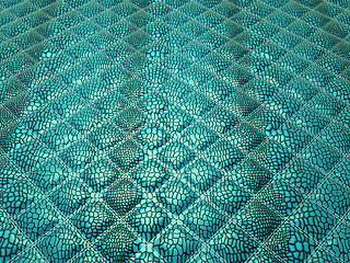 Image showing Turquoise Alligator stitched skin