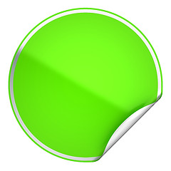 Image showing Green round bent sticker or label 