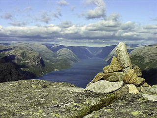 Image showing Atop of a Norway mountain