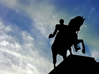 Image showing Horse statue silhouette