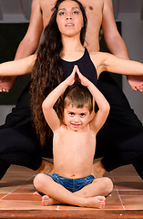 Image showing Family yoga