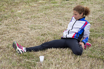 Image showing Woman stretching