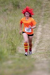 Image showing Runner with a funny hairstyle