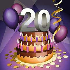 Image showing Twentieth anniversary cake