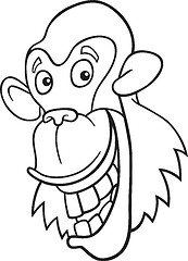 Image showing chimpanzee for coloring book