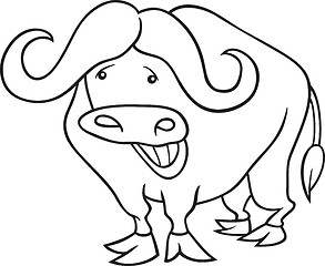 Image showing african buffalo for coloring book