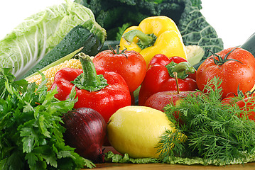 Image showing Composition with raw vegetables