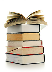 Image showing Composition with books on the table isolated on white