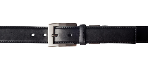 Image showing Black leather belt