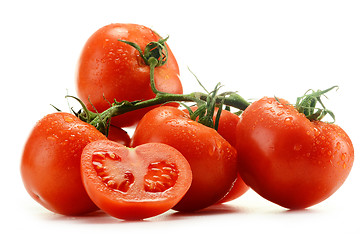 Image showing Tomatoes isolated on white