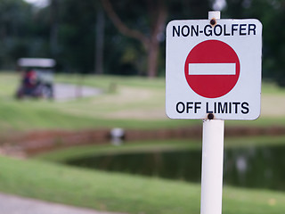 Image showing Golf course sign