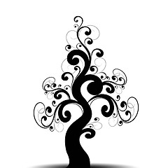 Image showing Beautiful art tree and black silhouette 