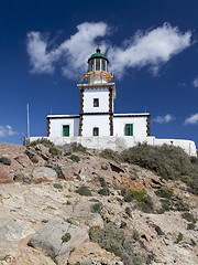 Image showing Santorini lighthouse