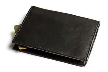 Image showing Black wallet with Credit card 