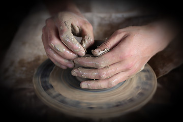 Image showing hands of a potter