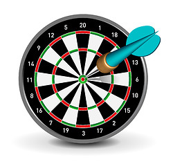Image showing Dartboard with Dart