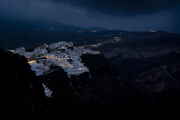 Image showing Santorini by night