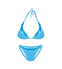 Image showing blue female swimsuit isolated