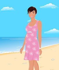 Image showing beautifu girl on beach