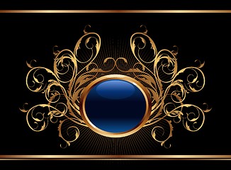 Image showing golden ornate background for design