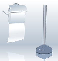 Image showing Illustration of toilet roll with realistic shadow