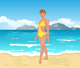 Image showing pretty girl on summer background