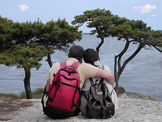 Image showing Backpackers couple