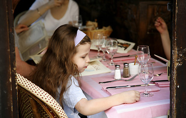 Image showing Little girl dreaming