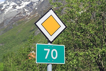 Image showing Norwegian road sign