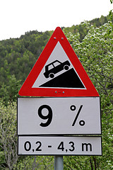 Image showing Norwegian road sign